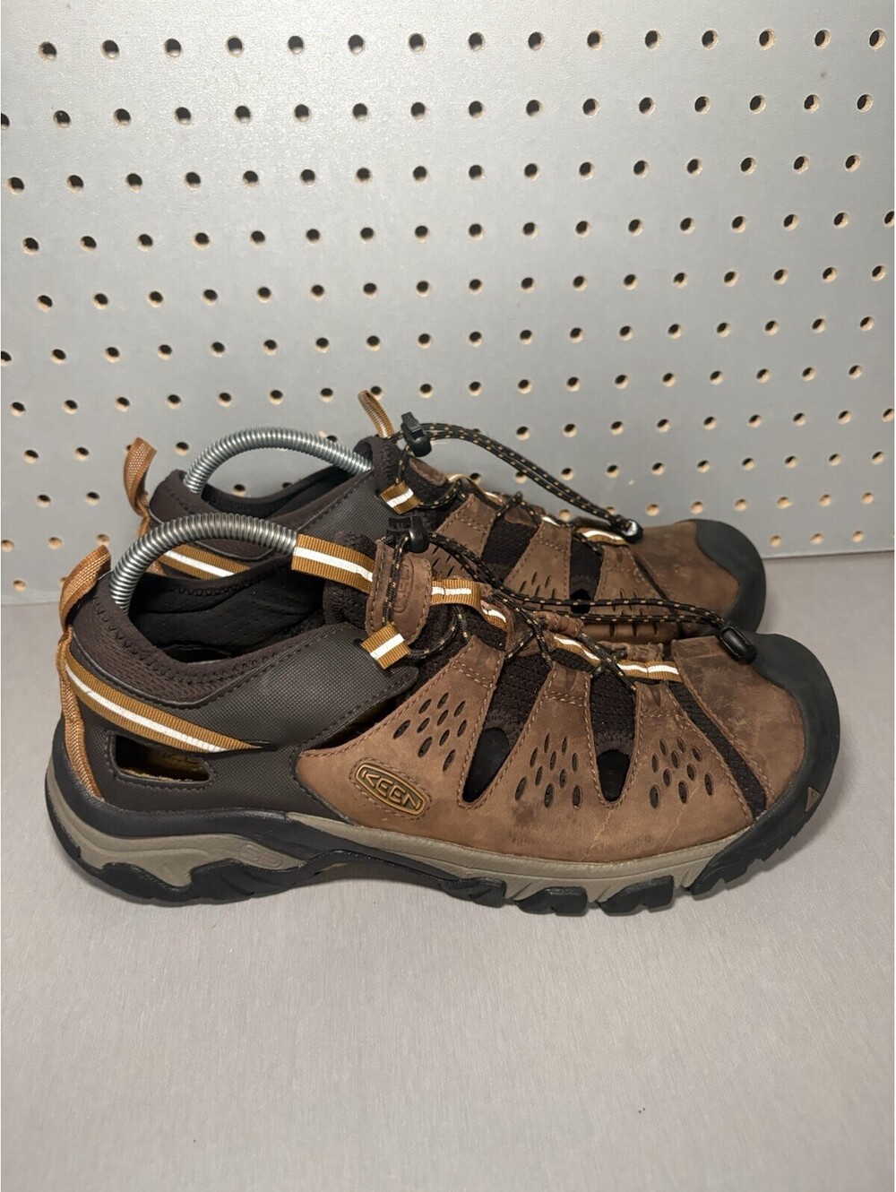 Keen Arroyo III Hiking Sandals Mens Size 11.5 Brown Hybrid Bungee Laces Trekking